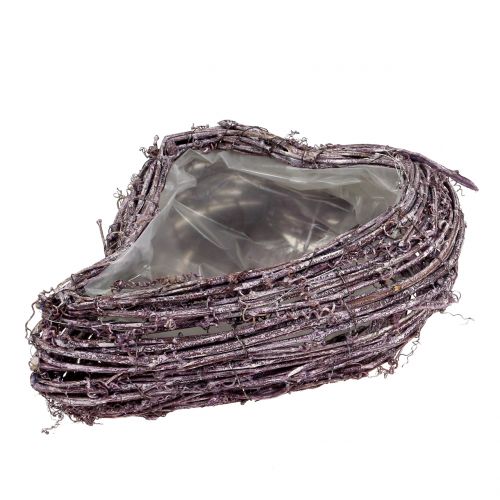Floristik24 Pflanzherz aus Rebe Brombeer Weiß gewaschen 27cm x 24cm