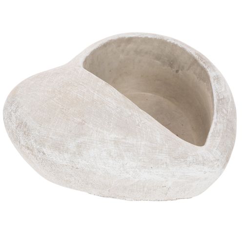 Pflanzschale Herz aus Steinguss 17 cm Grau