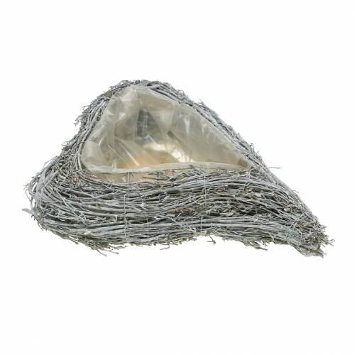 Floristik24 Pflanzherz Zweige Weiß gewaschen 40cm x 30cm
