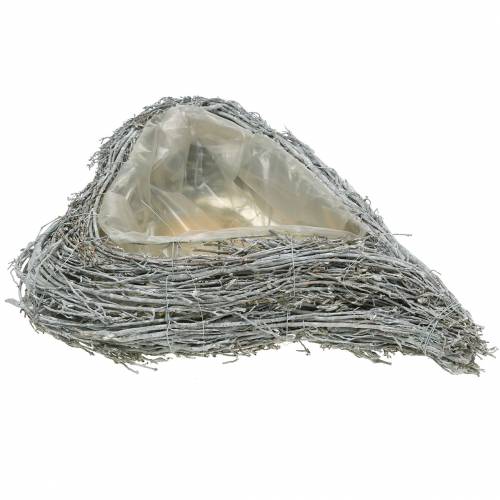 Floristik24 Pflanzherz Zweige Weiß gewaschen 60cm x 42cm