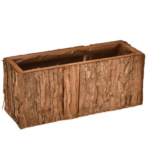 Pflanzkasten Holz länglich Blumenkasten Pinienrinde 27×10cm