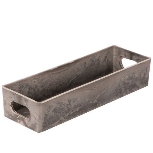 Rechteckiges Dekotablett Kunststoff 23x8x5cm Anthrazit