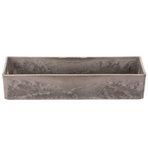 Rechteckiges Dekotablett Kunststoff 23x8x5cm Anthrazit | Floristik24.at