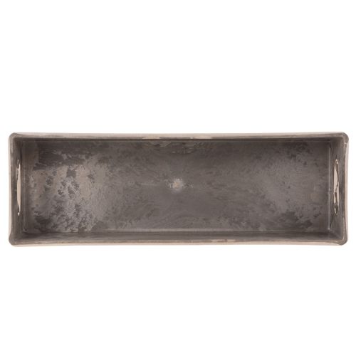 Rechteckiges Dekotablett Kunststoff 23x8x5cm Anthrazit | Floristik24.at
