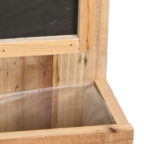 Floristik24 Pflanzkasten mit Tafel Holz Rustikaler Blumenkasten 20×11,5×36cm