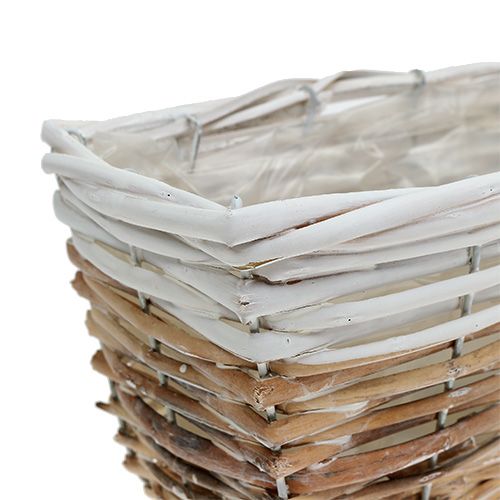 Floristik24 Pflanzkasten 31x13cm Weiß-Natur