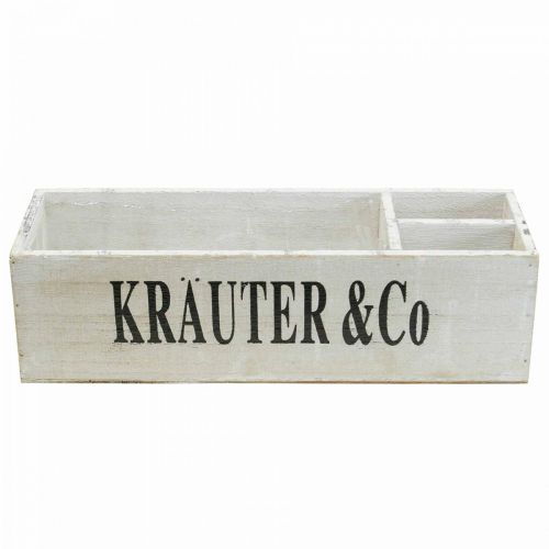 Artikel Pflanzkasten Weiß Kräuterkiste aus Holz 36×12×10cm