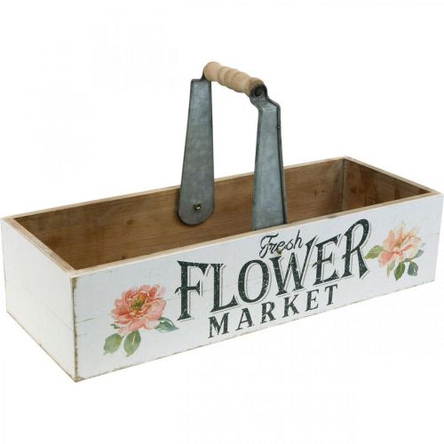 Floristik24 Pflanzkiste, Blumendeko, Holzkiste zum Bepflanzen, Blumenkiste Nostalgie-Optik 41,5×16cm