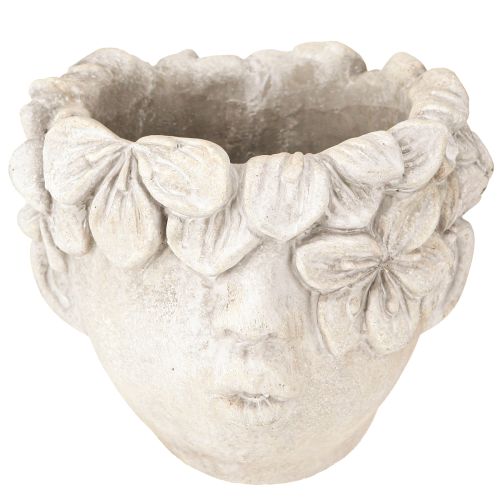 Floristik24 Pflanzkopf Blumentopf Beton Optik Mädchenkopf H13,5cm