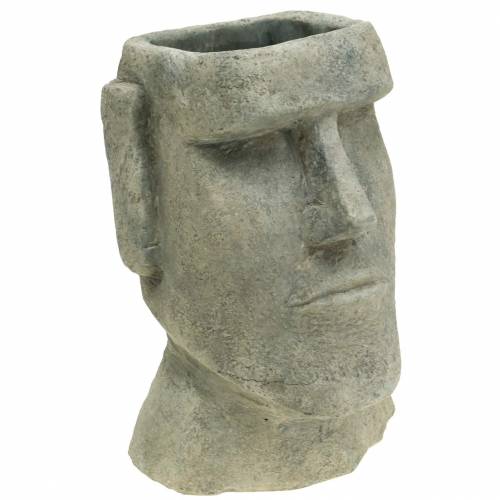 Floristik24 Pflanzkopf Moai Büste Grau H28cm