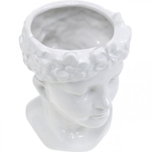 Floristik24 Pflanzkopf Büste Frau Weiß Keramik Vase Blumentopf H22,5cm