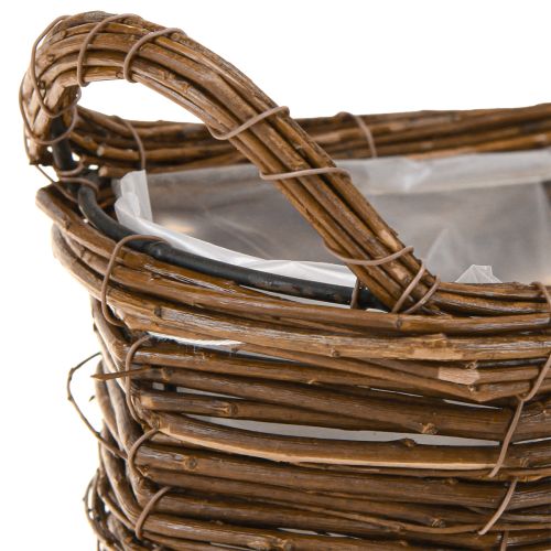 Artikel Pflanzkorb mit Henkeln Korb oval Braun 57/50/42cm 3er-Set