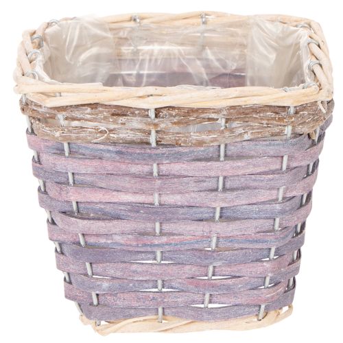 Pflanzkörbe quadratisch Holz mit Folie 14x14x12 cm bunt 4 Stück | Floristik24.at