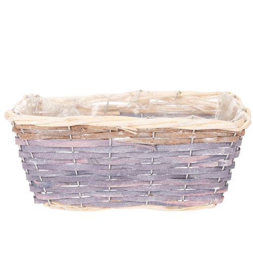 Pflanzkorb rechteckig Holz mit Folie 25cm 4er-Set Pastellfarben | Floristik24.at