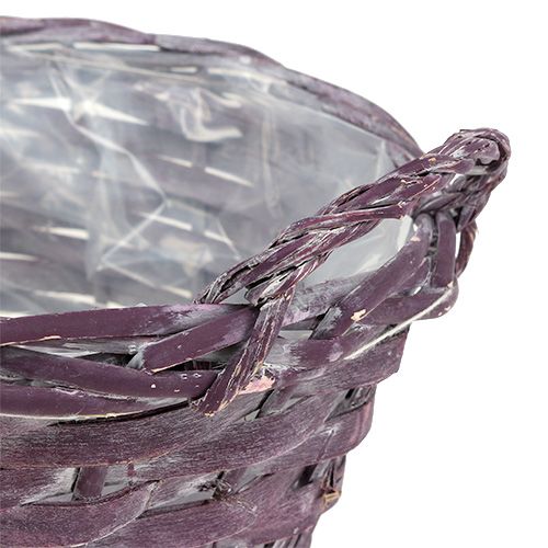 Floristik24 Pflanzkorb rund Dunkellila Ø20cm H10cm