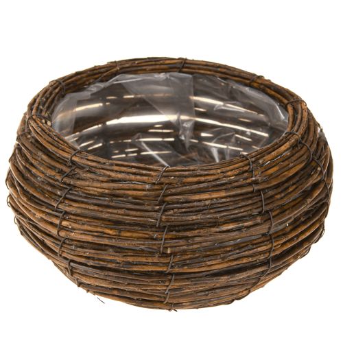 Artikel Pflanzkorb rund mit Folie Weidenkorb Braun Ø32/23cm 2er-Set