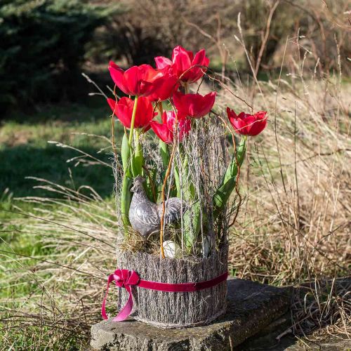 Floristik24 Pflanzkorb Korb aus Zweigen Weiß gewaschen Ø15-25cm 3er-Set