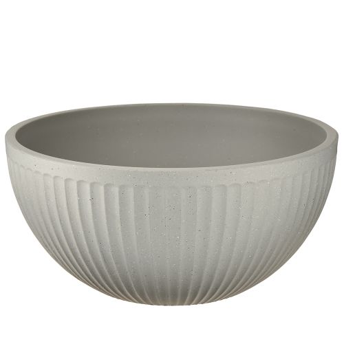 Pflanzkübel Kunststoff Grau meliert Schale mit Rillen Ø30cm