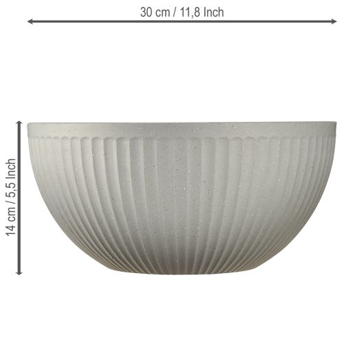 Artikel Pflanzkübel Kunststoff Grau meliert Schale mit Rillen Ø30cm