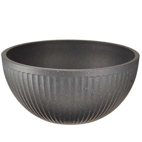 Pflanzkübel Kunststoff Schale mit Rillen Anthrazit Ø30cm