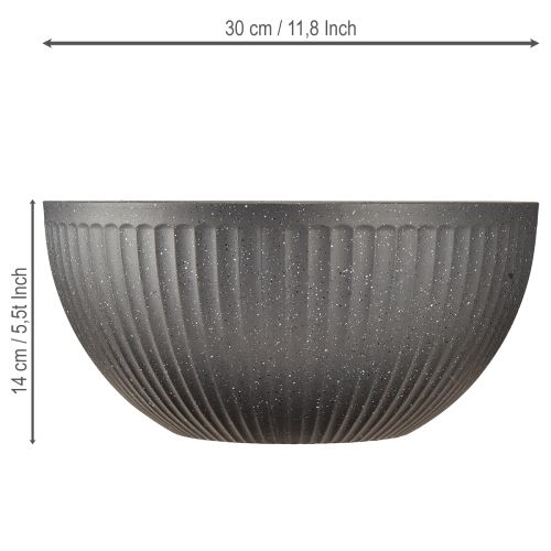 Artikel Pflanzkübel Kunststoff Schale mit Rillen Anthrazit Ø30cm