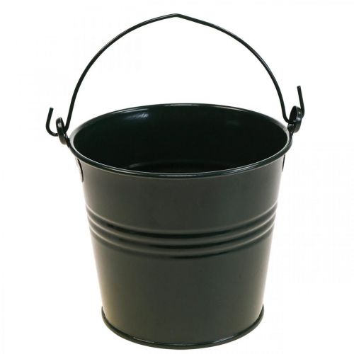 Floristik24 Pflanzkübel Vintage Deko Metalleimer Dunkelgrün Ø16 H24cm