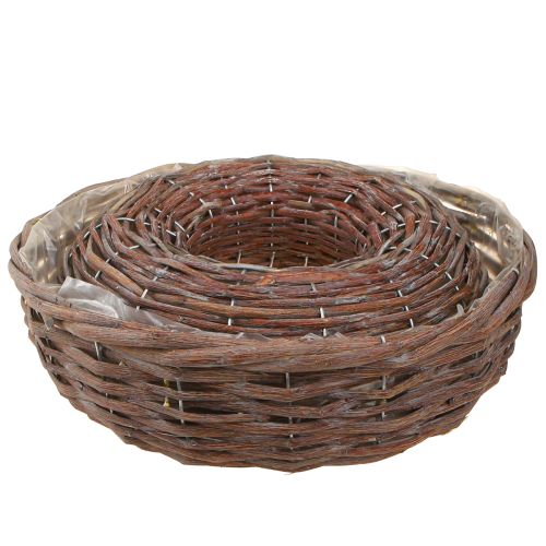 Floristik24 Pflanzring Pflanzschale Holz Natur Grau Ø30/35cm Set 2St