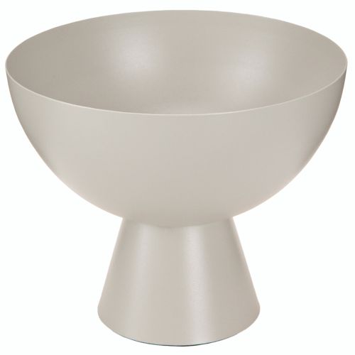 Pflanzschale Metall Deko Pokal mit Fuß Grau Ø16cm H13cm