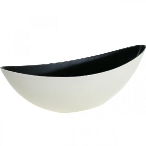 Floristik24 Pflanzschale Oval Dekoschale Jardiniere Cremeweiß 39×12×13cm