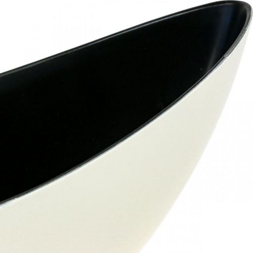 Floristik24 Pflanzschale Oval Dekoschale Jardiniere Cremeweiß 39×12×13cm
