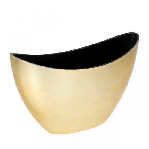 Floristik24 Pflanzschale Oval Dekoschale Jardiniere Gold 24×10×15cm