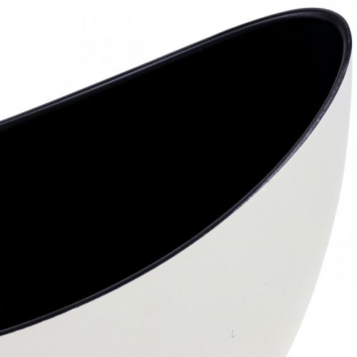 Floristik24 Pflanzschale Oval Dekoschale Jardiniere Cremeweiß 24×10×15cm