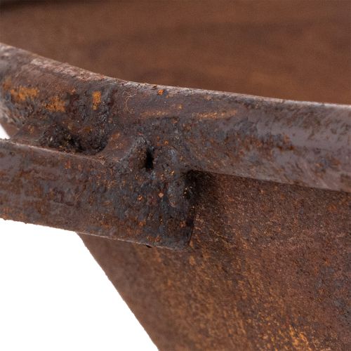 Pflanzschale Metall Rost-Optik mit Griff Ø31cm für Innen- und Außendekoration | Floristik24.at
