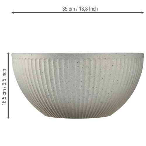 Artikel Pflanzschale Schale Grau meliert Kunststoff Ø35cm H16,5cm