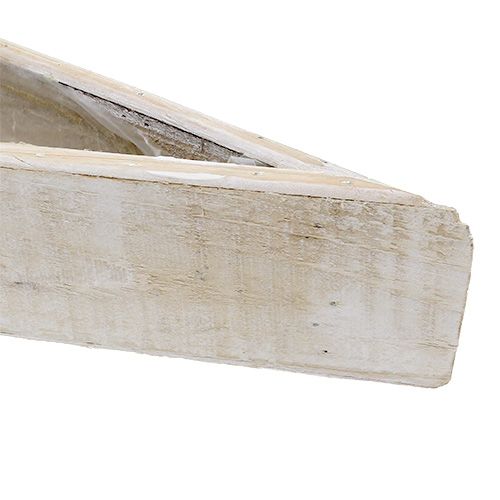 Floristik24 Pflanzschale aus Holz Weiß 79cm x 14cm x 7,5cm