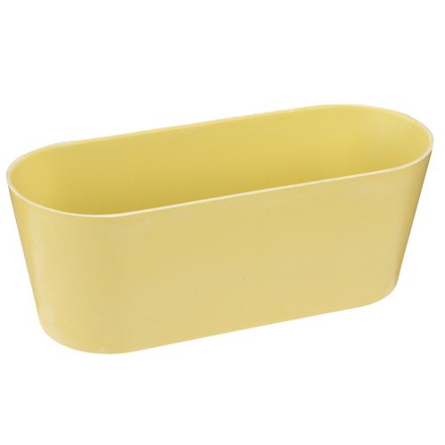 Floristik24 Pflanzschale oval Dekoschale Kunststoff Gelb 27×11×10cm 3St
