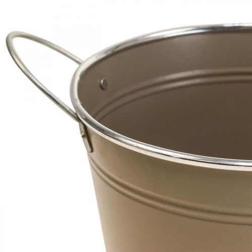 Übertopf Metall Deko Schale Braun/Rosa Henkel Ø20,5cm 2St