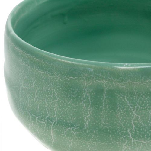 Floristik24 Pflanzschale mit Korbmuster, Keramikdeko, Gesteckschale rund Ø16cm H7,5cm