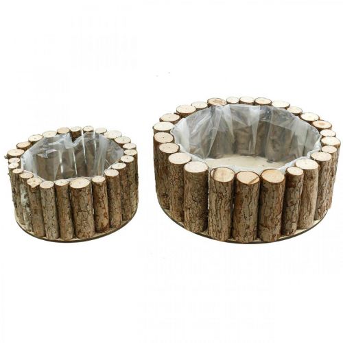 Pflanzschale rund Rinde Holzdeko Ø34/24cm 2er-Set Pflanzschale rund Rinde Holzdeko Ø34/24cm 2er-Set