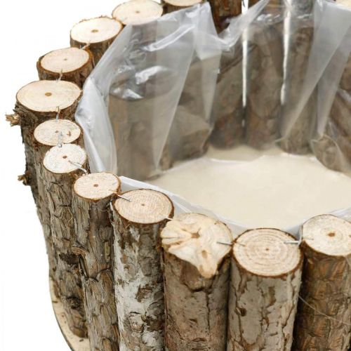 Pflanzschale rund Rinde Holzdeko Ø34/24cm 2er-Set
