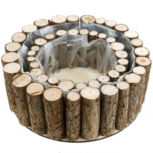 Pflanzschale rund Rinde Holzdeko Ø34/24cm 2er-Set