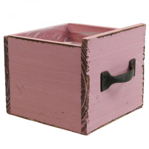 Floristik24 Pflanzschublade Holz Deko Pflanzkasten Rosa 12,5cm