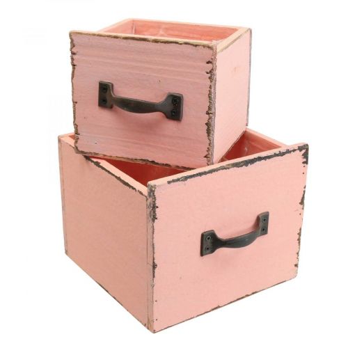 Pflanzschublade Pflanzkasten Holz Peach 12,5/16cm 2er-Set