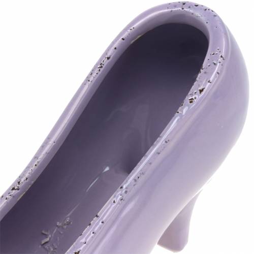 Floristik24 Pflanzgefäß Damenschuh Keramik Flieder 20×6cm H12cm