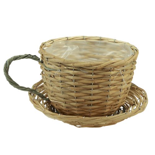 Pflanztopf Deko Tasse Weide Pflanzkorb Natur Grün Ø23cm