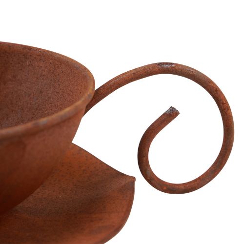 Floristik24 Pflanztasse mit Untertasse Vintage Rost Ø17,5cm H6cm