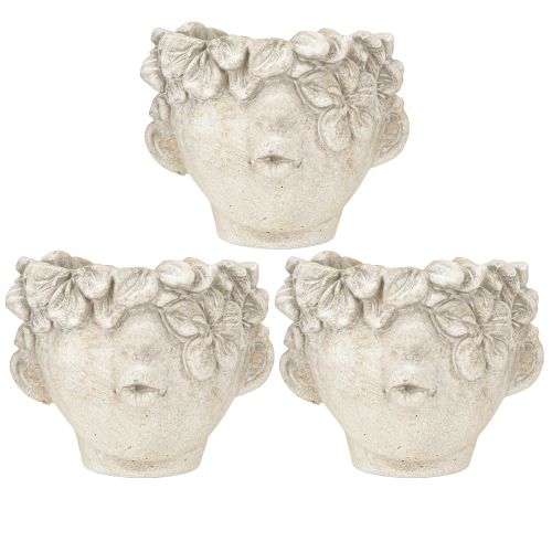 Artikel Pflanztopf Büste Kussmund Blumentopf mit Gesicht Creme H10cm 3St