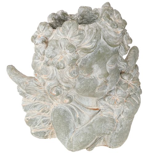 Pflanztopf Engel Steinguss Figur Grabschmuck 19,5×12×19,5cm