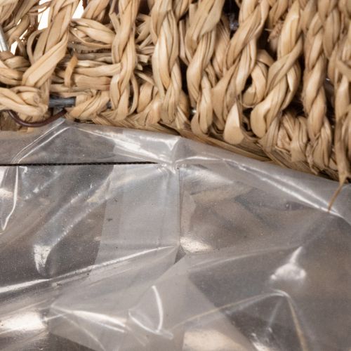 Korbdeko Eule handgeflochten aus Wasserhyazinthe 18cm für Fensterbank | Floristik24.at