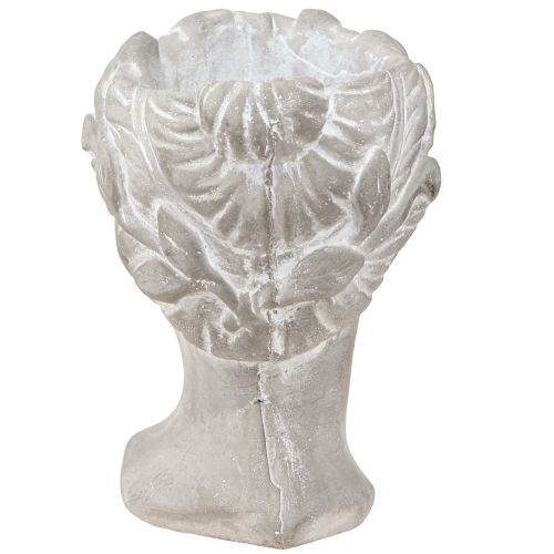 Artikel Pflanztopf Frauenkopf Deko Übertopf Weiß gewaschen 15×16×21cm